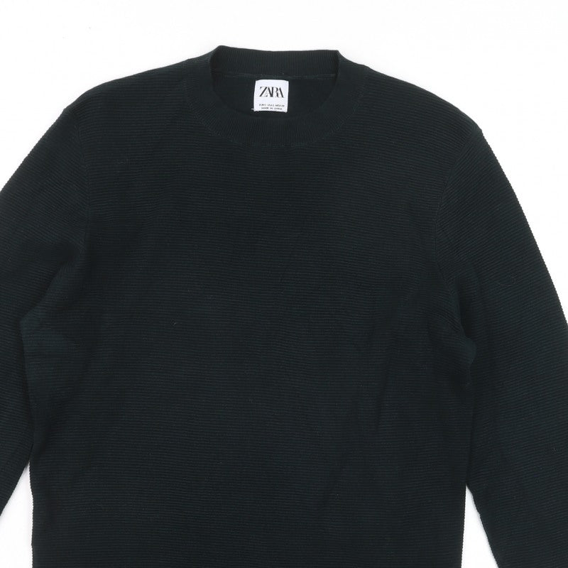 Additional view of ZARA Men Black S Knit Crew Neck Long Sleeve jumper