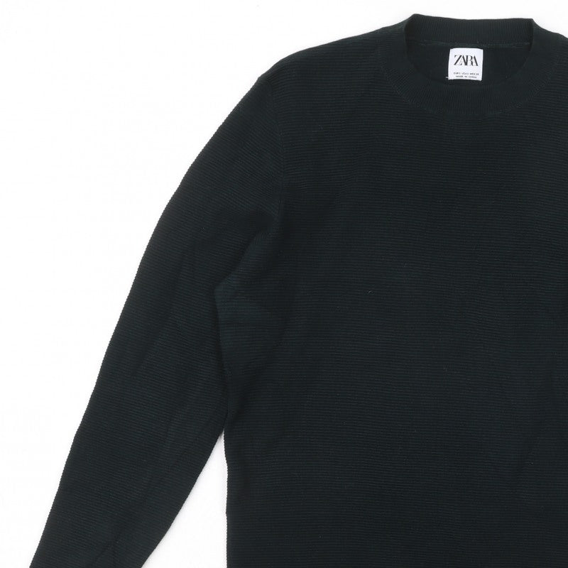 Additional view of ZARA Men Black S Knit Crew Neck Long Sleeve jumper