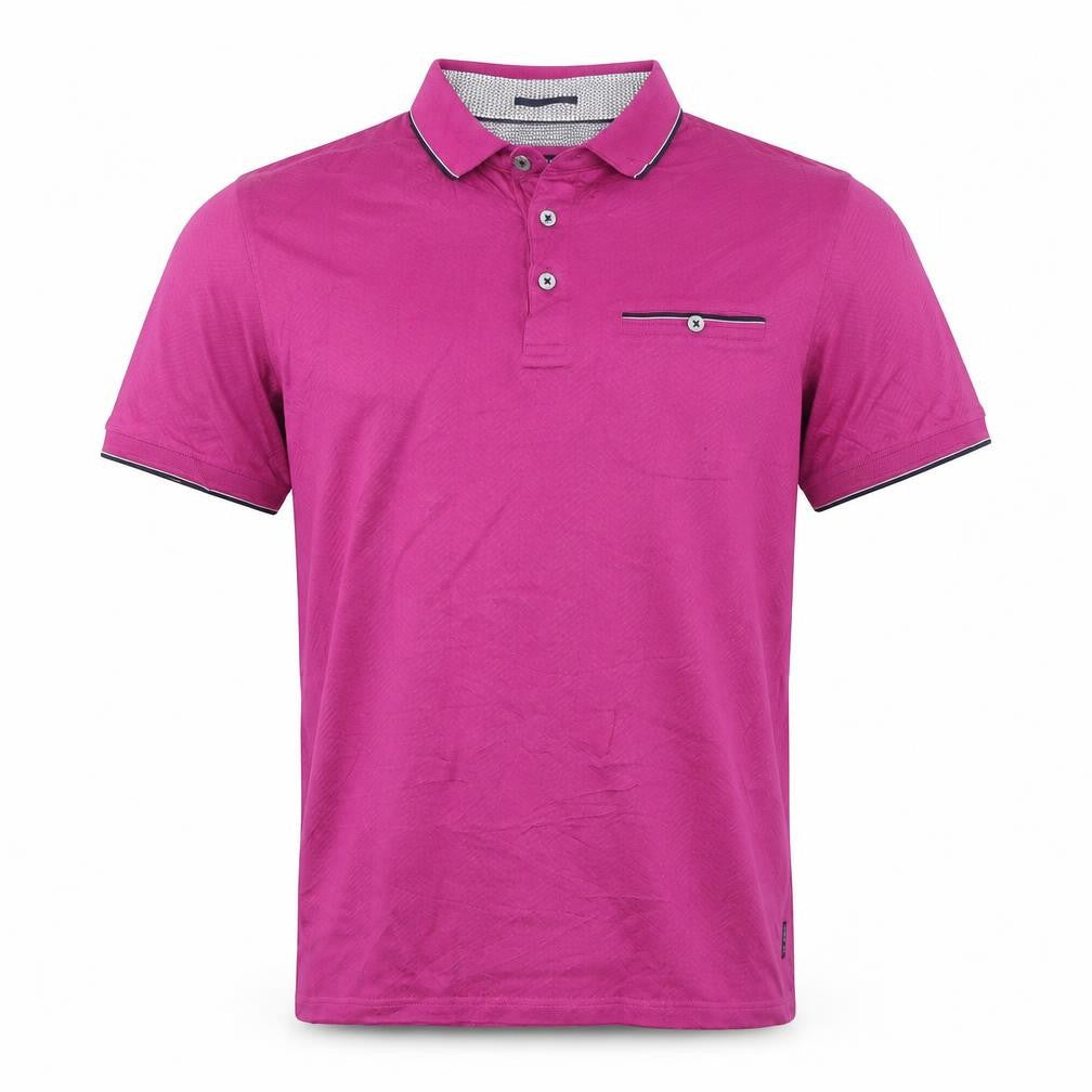 Ted Baker Men's Pink Cotton Polo Shirt Size L Short Sleeve