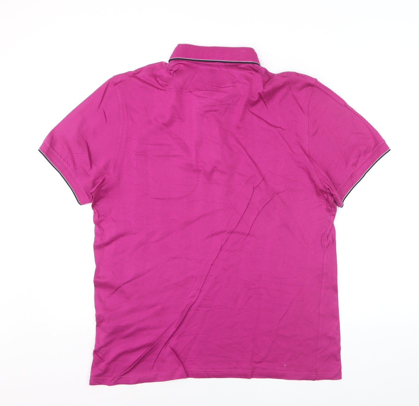 Ted Baker Men's Pink Cotton Polo Shirt Size L Short Sleeve