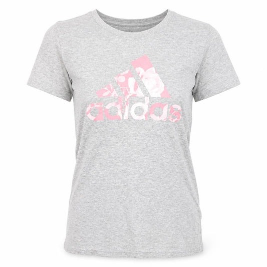 Adidas Womens Grey Amplifier Tee Short Sleeve T-Shirt Size S