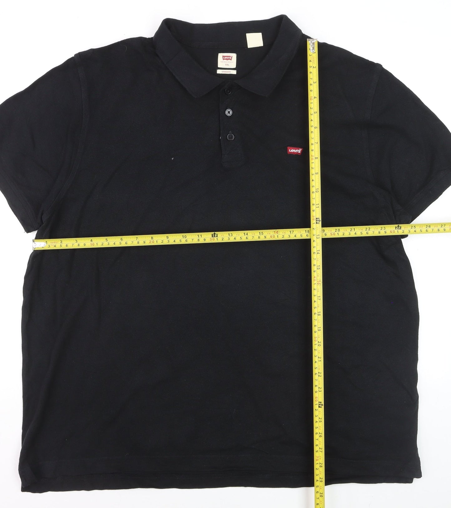 Levi's Mens Black 2XL Cotton Polo Shirt Short Sleeve Classic Fit