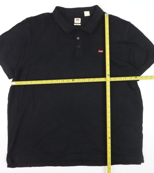 Levi's Mens Black 2XL Cotton Polo Shirt Short Sleeve Classic Fit