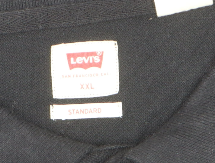 Levi's Mens Black 2XL Cotton Polo Shirt Short Sleeve Classic Fit