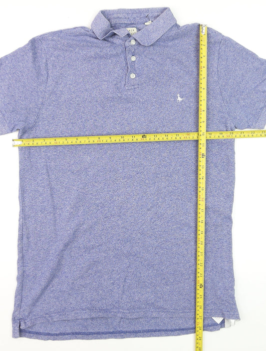 Jack Wills Men's Blue Cotton Short Sleeve Polo Shirt M