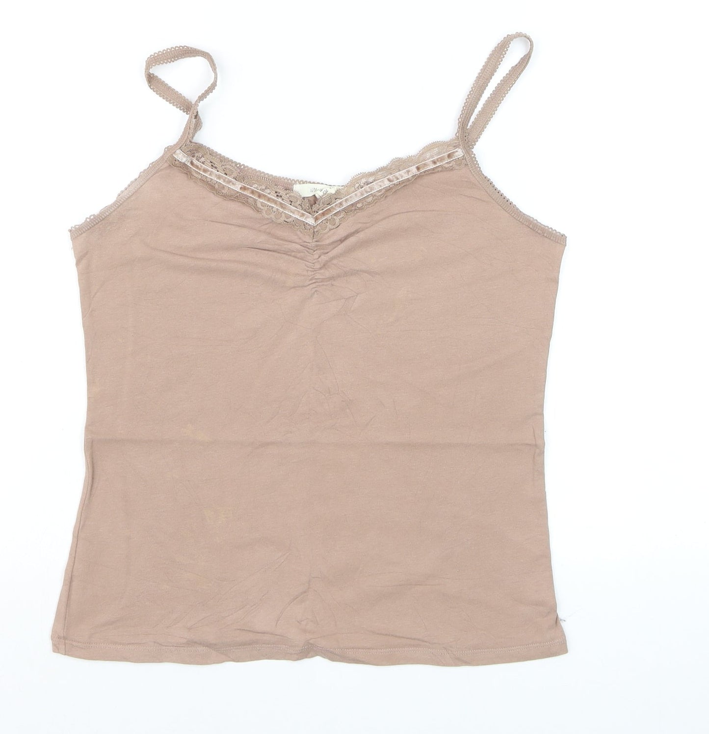 White Stuff Women's Beige Camisole Vest Top Size 12 Cotton Blend