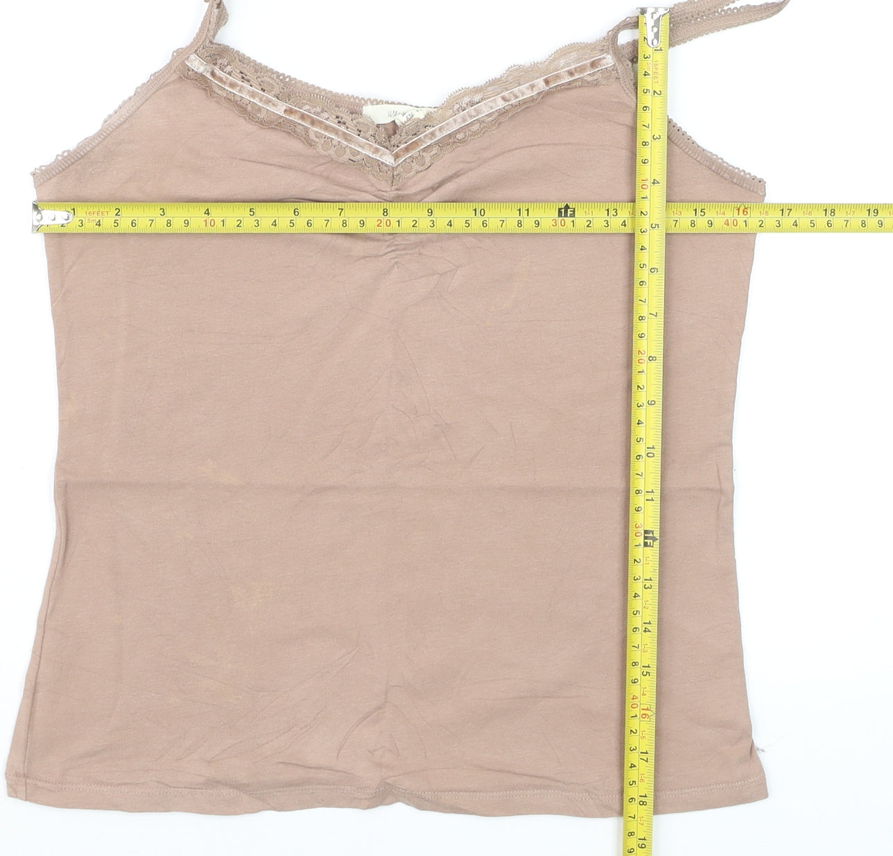 White Stuff Women's Beige Camisole Vest Top Size 12 Cotton Blend