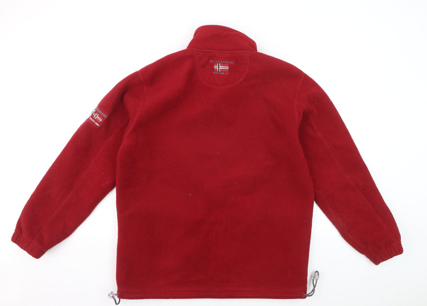 Geographical Norway Men's Red Full Zip Fleece Sweatshirt Size M