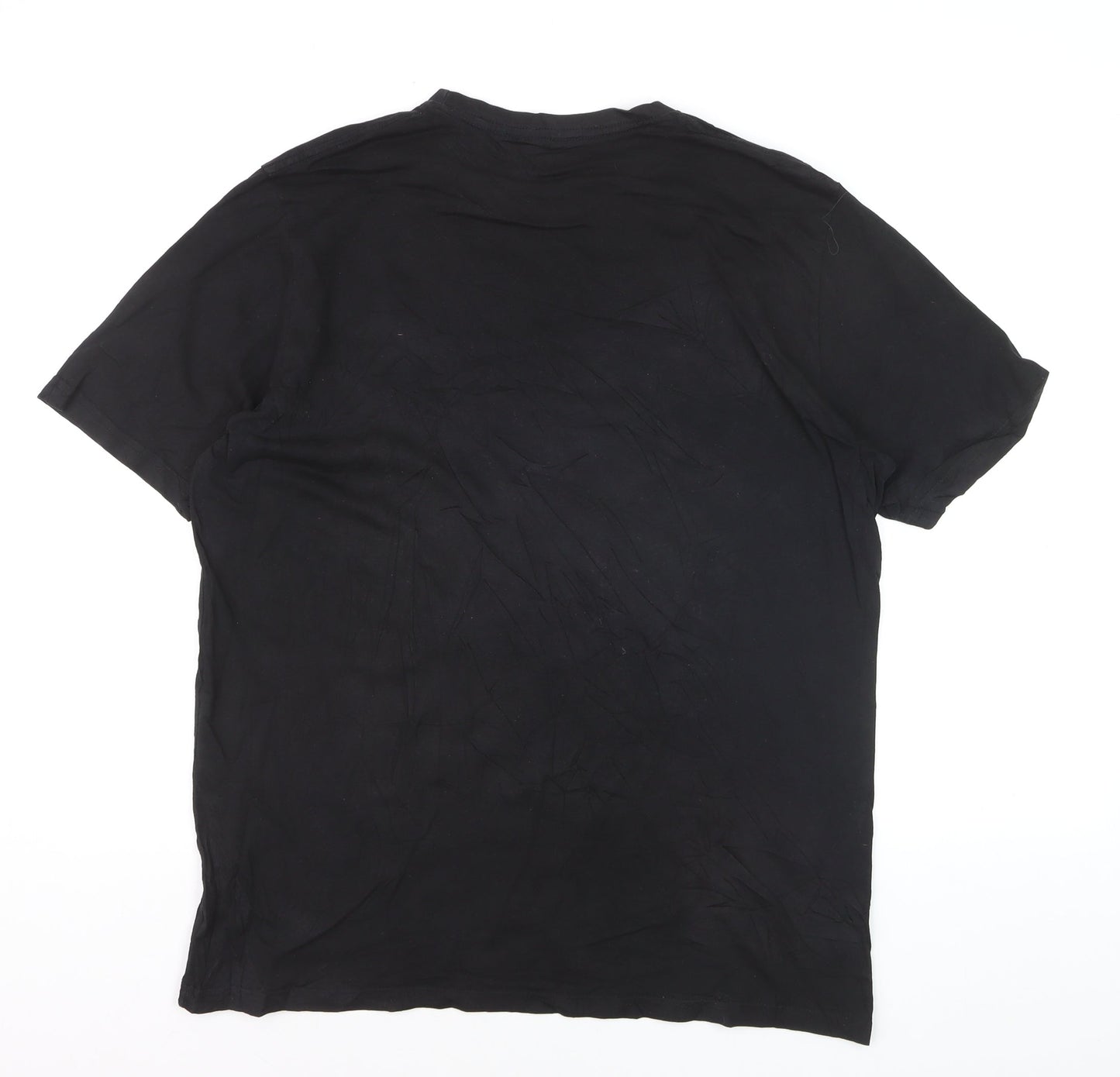 Bowie 75 Black Graphic Print Men's L T-Shirt - Music Retro Style