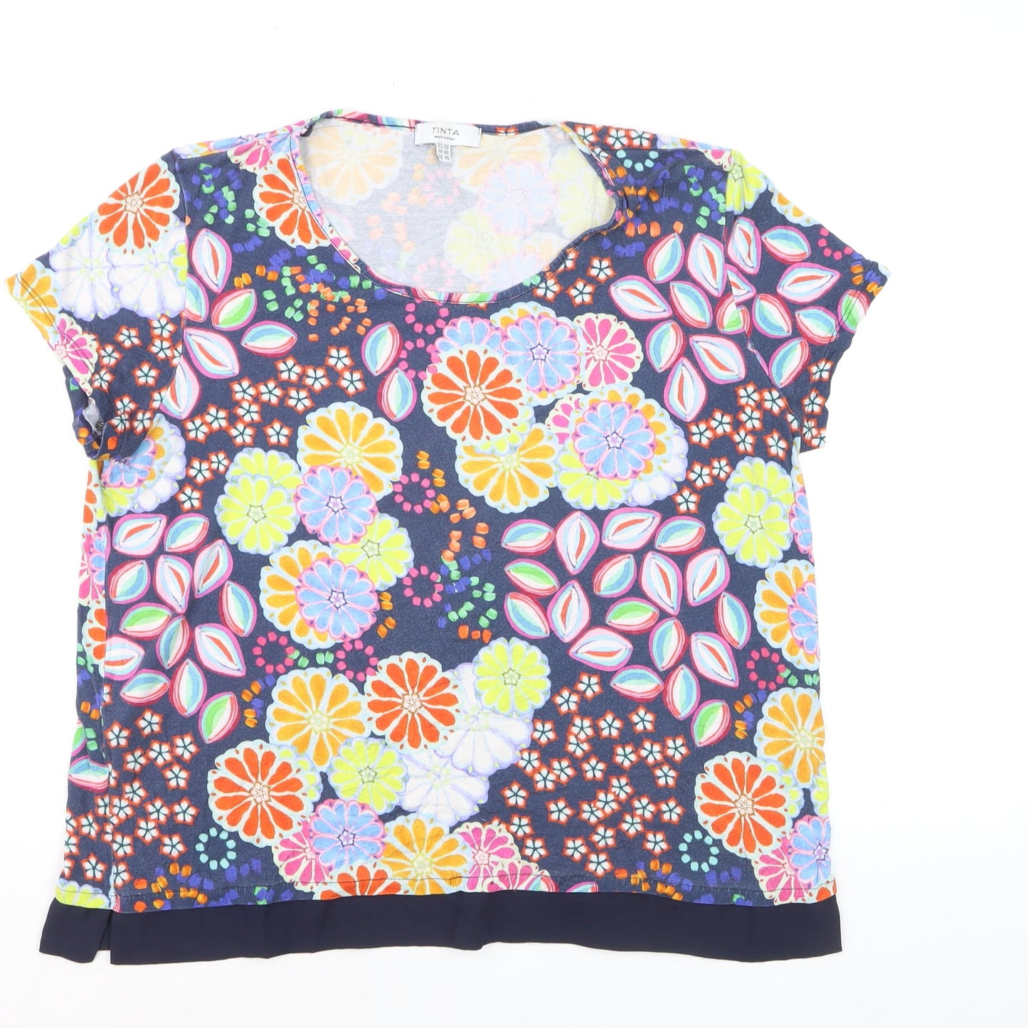 Tinta Style Women’s Multicoloured Floral Jersey Blouse Size 18