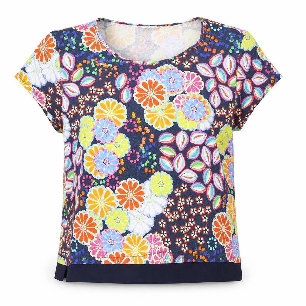Tinta Style Women’s Multicoloured Floral Jersey Blouse Size 18