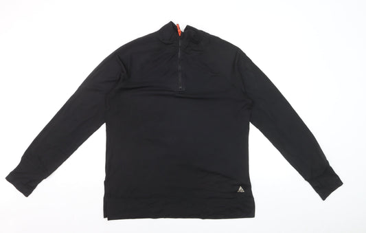 Next Active Women’s Black 1/2 Zip Pullover Sweatshirt Size 14 Polyester Blend