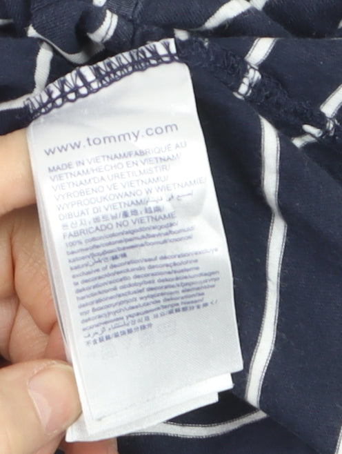 Tommy Hilfiger Men's Blue Striped Slim Fit Polo Shirt XL