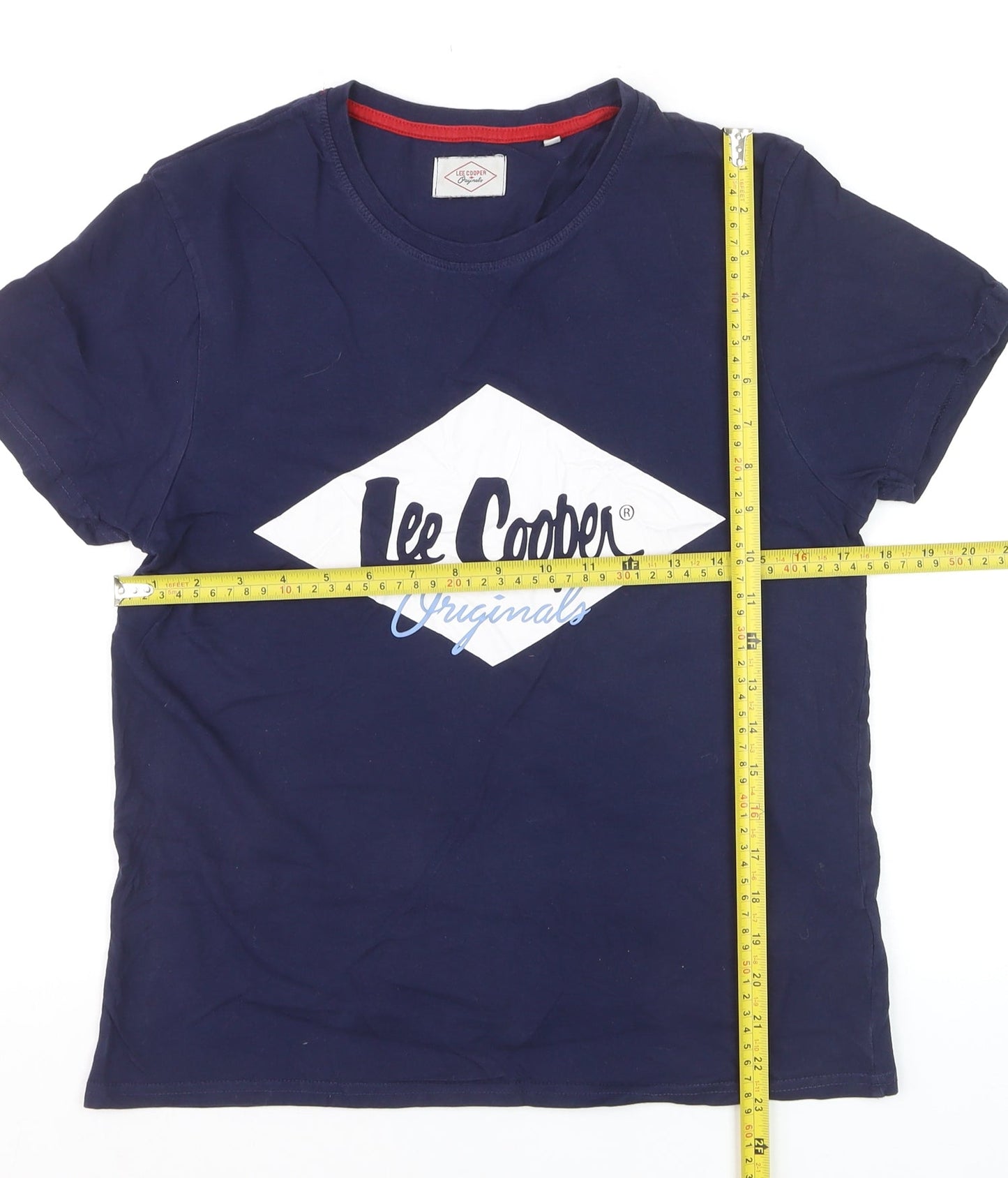 Lee Cooper Womens Blue Cotton Short Sleeve Crew Neck T-Shirt Size 10