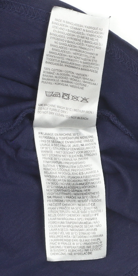Lee Cooper Womens Blue Cotton Short Sleeve Crew Neck T-Shirt Size 10