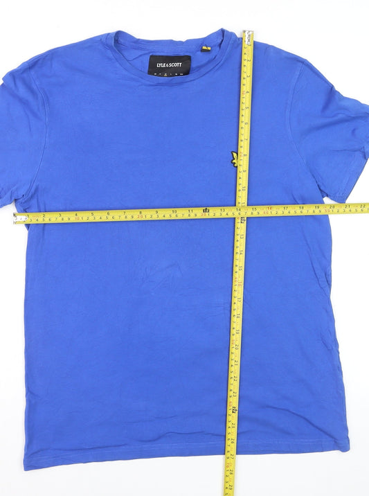 Lyle & Scott Men's Blue Crew Neck Cotton Short Sleeve T-Shirt Size M
