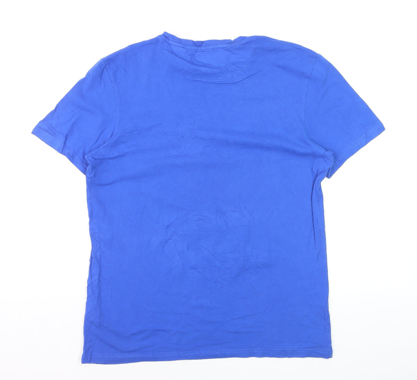 Lyle & Scott Men's Blue Crew Neck Cotton Short Sleeve T-Shirt Size M