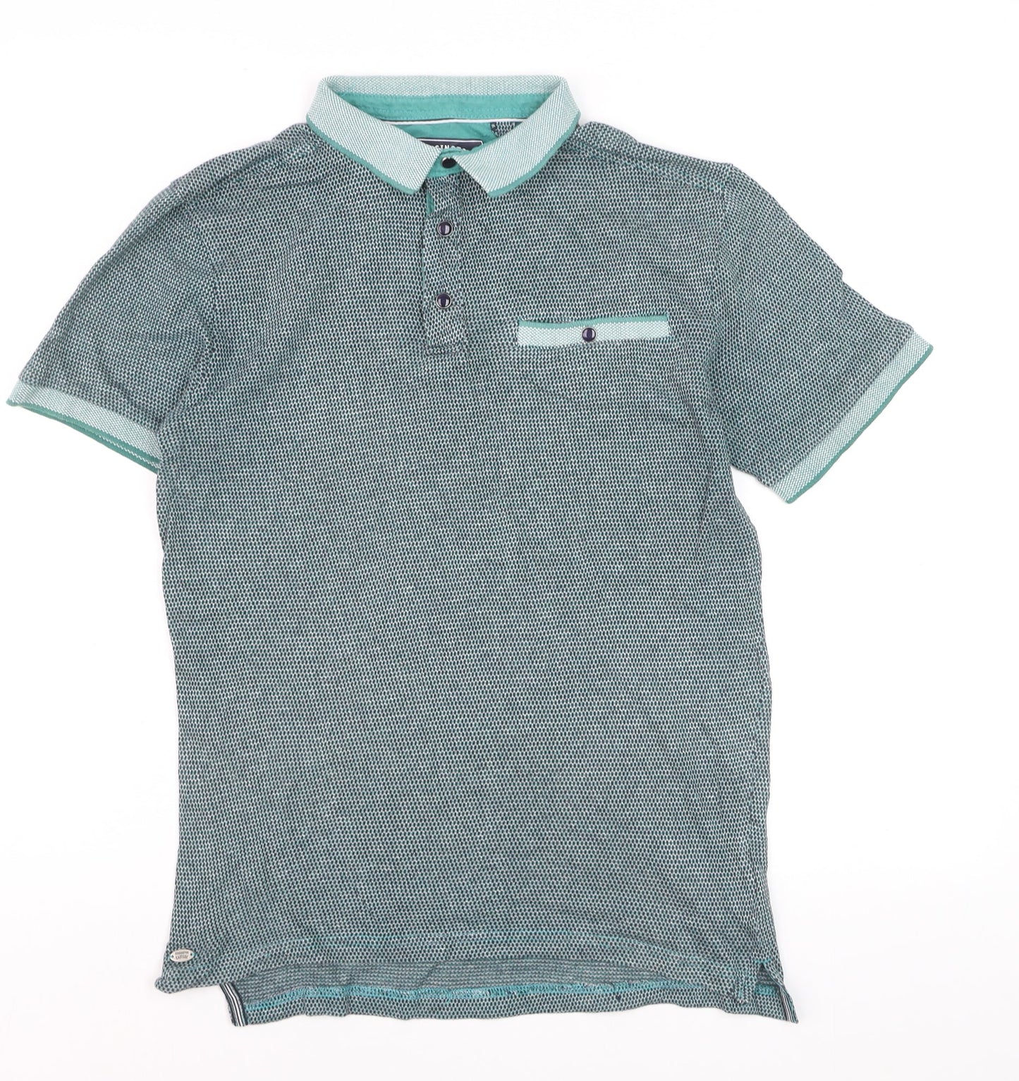 Kensington Eastside Men's Blue Short Sleeve Cotton Polo Small