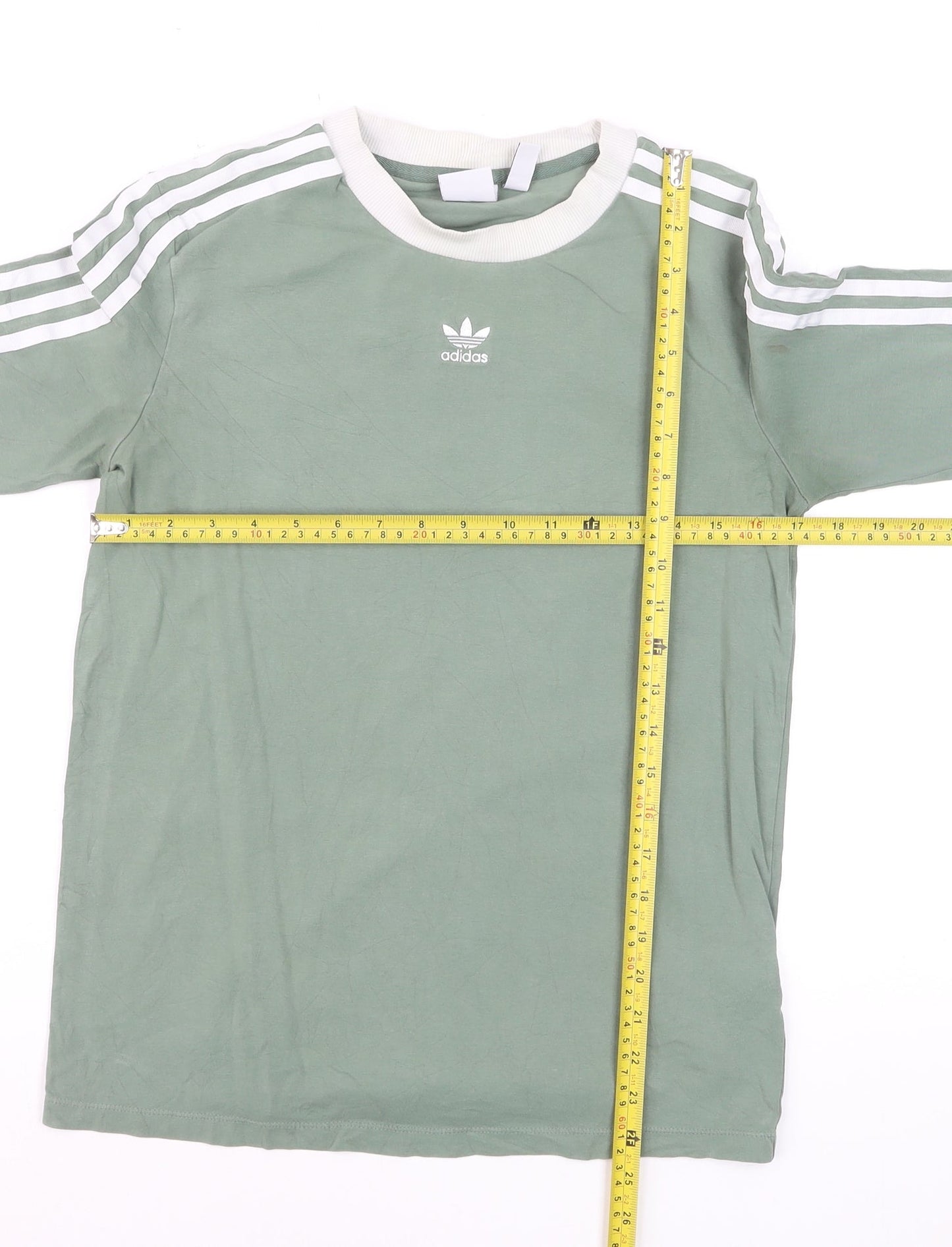 Adidas Womens Green Long Sleeve Crew Neck T-Shirt Size 8