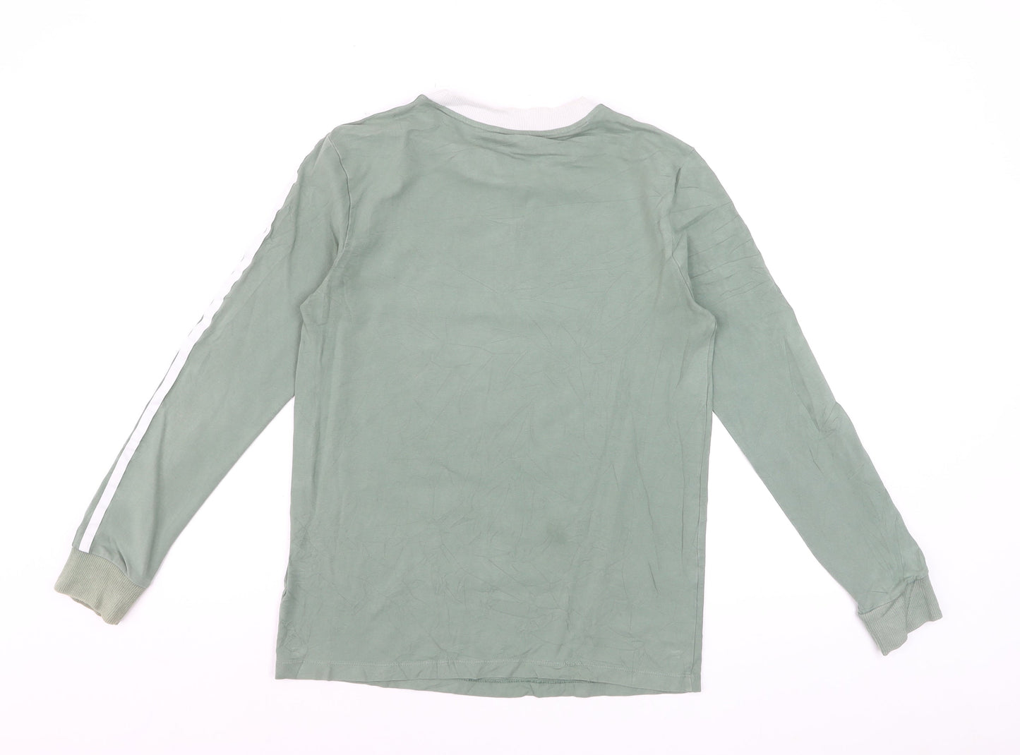 Adidas Womens Green Long Sleeve Crew Neck T-Shirt Size 8