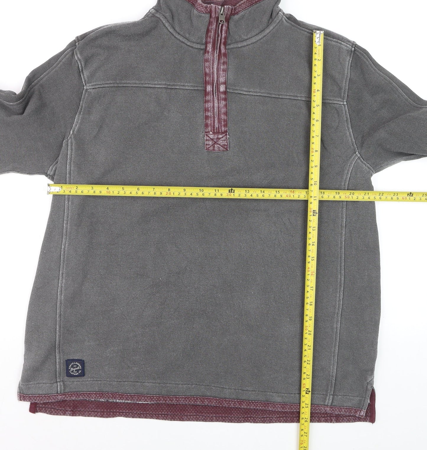 Tokyo Laundry Men's Grey 1/2 Zip Sweatshirt L Regular Fit