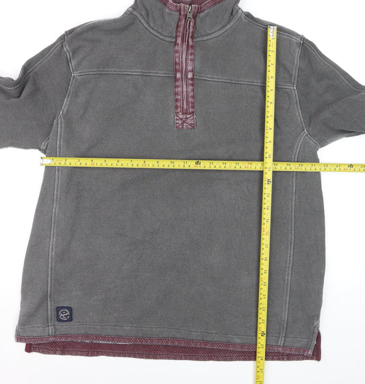 Tokyo Laundry Men's Grey 1/2 Zip Sweatshirt L Regular Fit