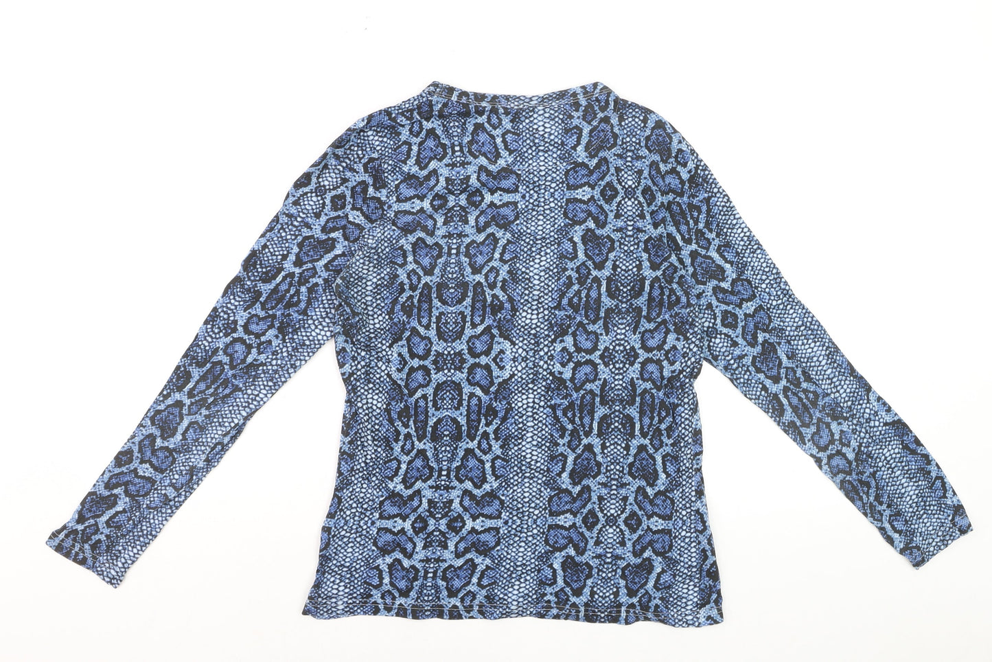 Brave Soul Women's Blue Animal Print Cotton Long Sleeve Top XS