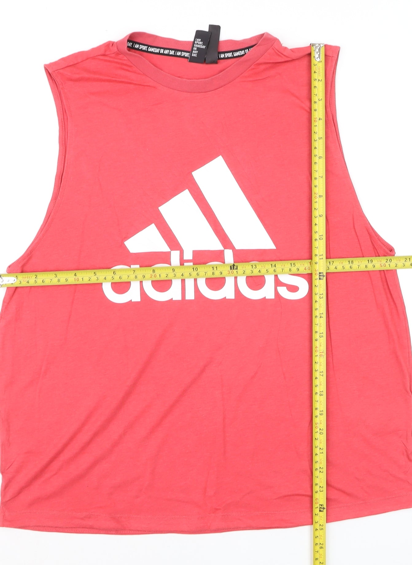 Adidas Men's Red Sleeveless Tank Top L Breathable Gym Activewear