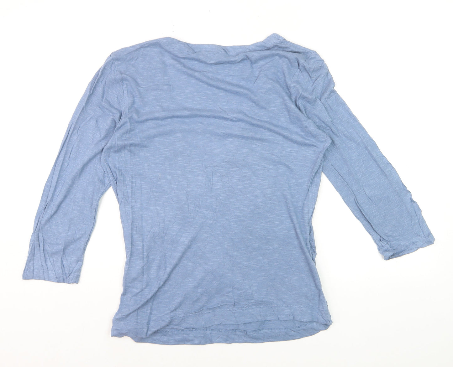 Fat Face Women’s Blue Cotton Wrap Blouse Size 14 3/4 Sleeve