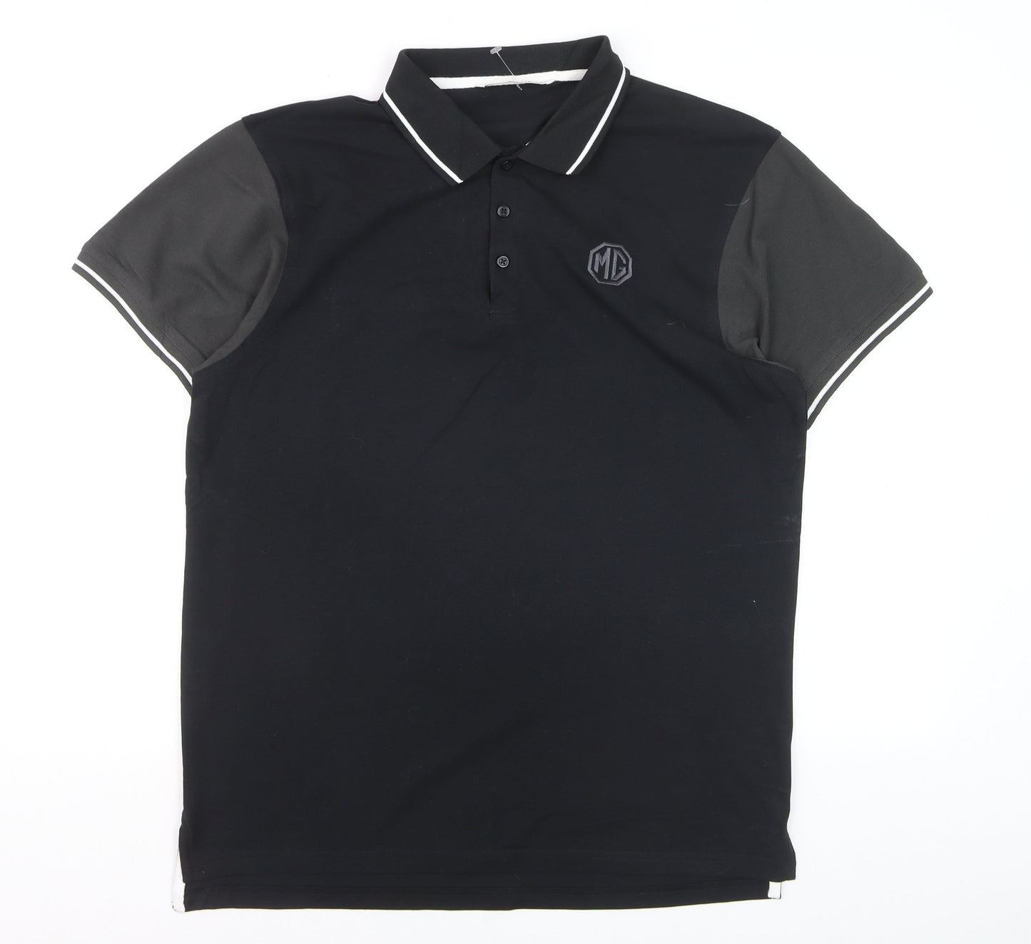 Kustom Kit Men’s Black XL Polo Shirt MG Logo Short Sleeve Cotton