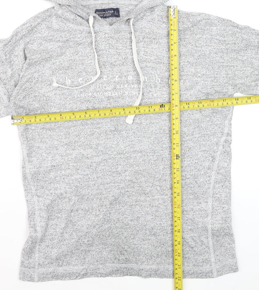 Abercrombie & Fitch Women's Grey Small Pullover Hoodie Soft Knit