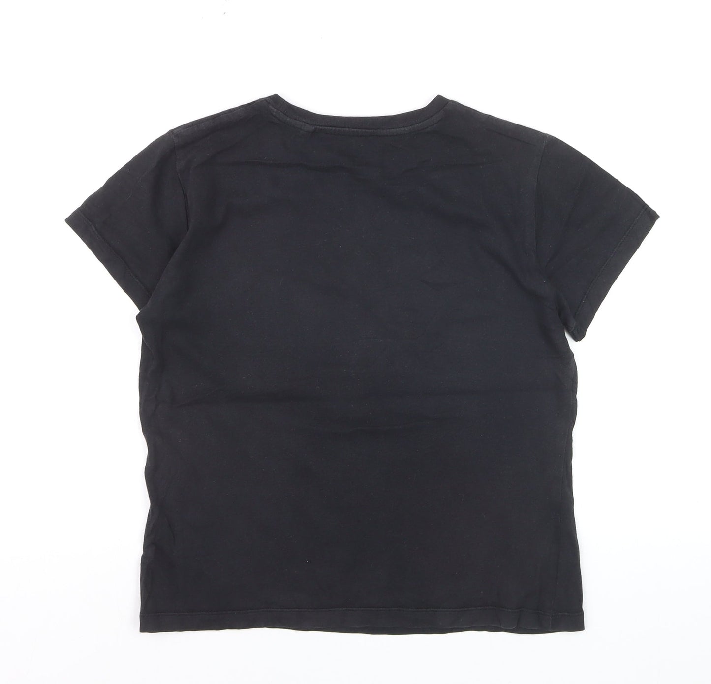 Jack Wills Girls Black 12-13 Years Classic Logo Cotton T-Shirt