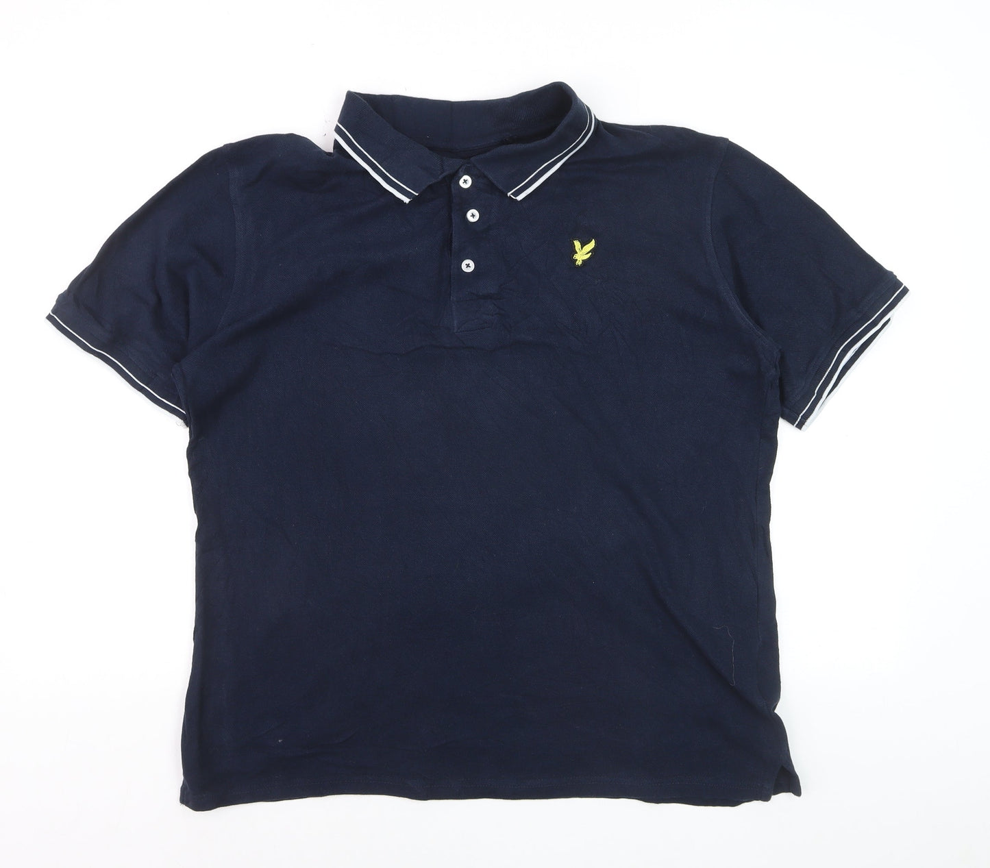 Lyle & Scott Men's Blue XL Cotton Polo Shirt with Logo
