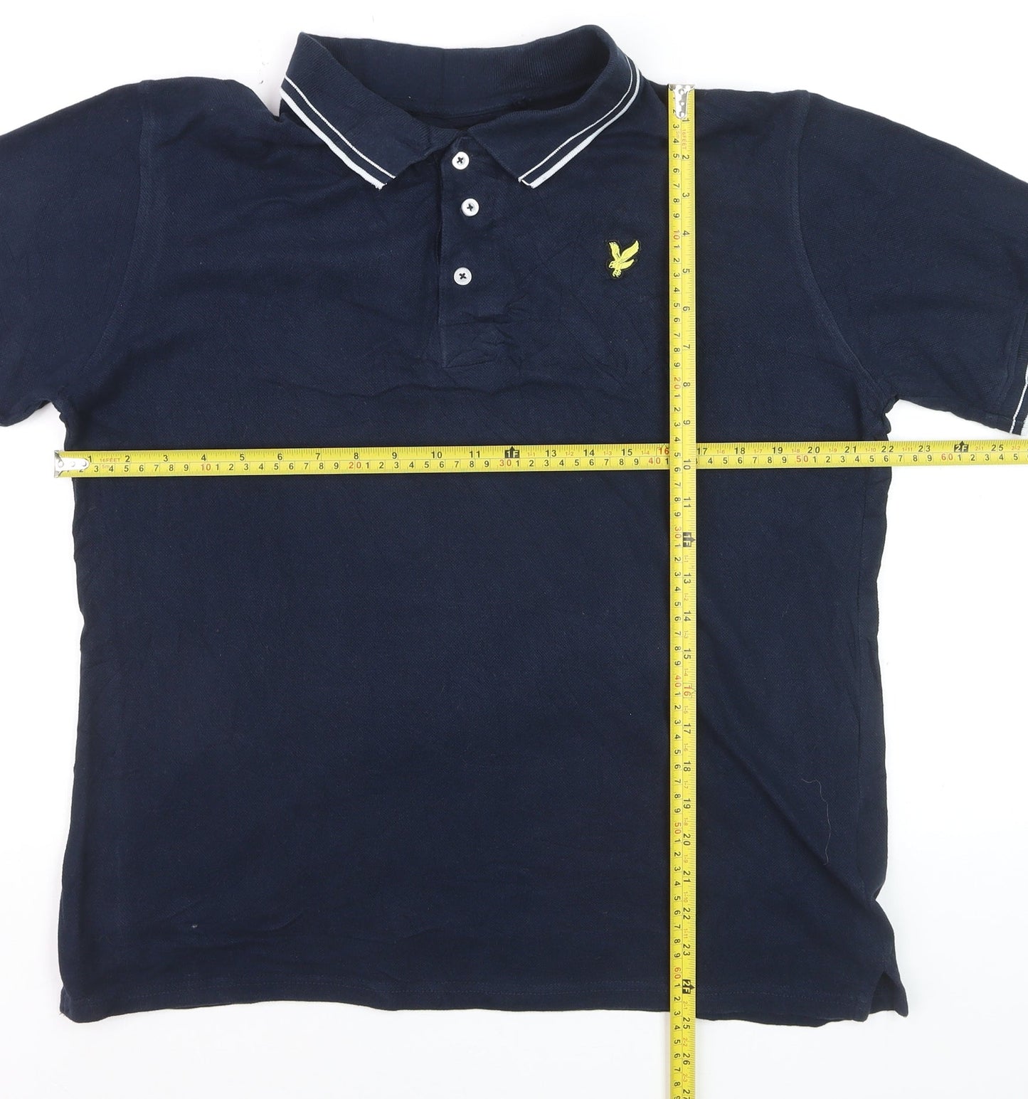 Lyle & Scott Men's Blue XL Cotton Polo Shirt with Logo