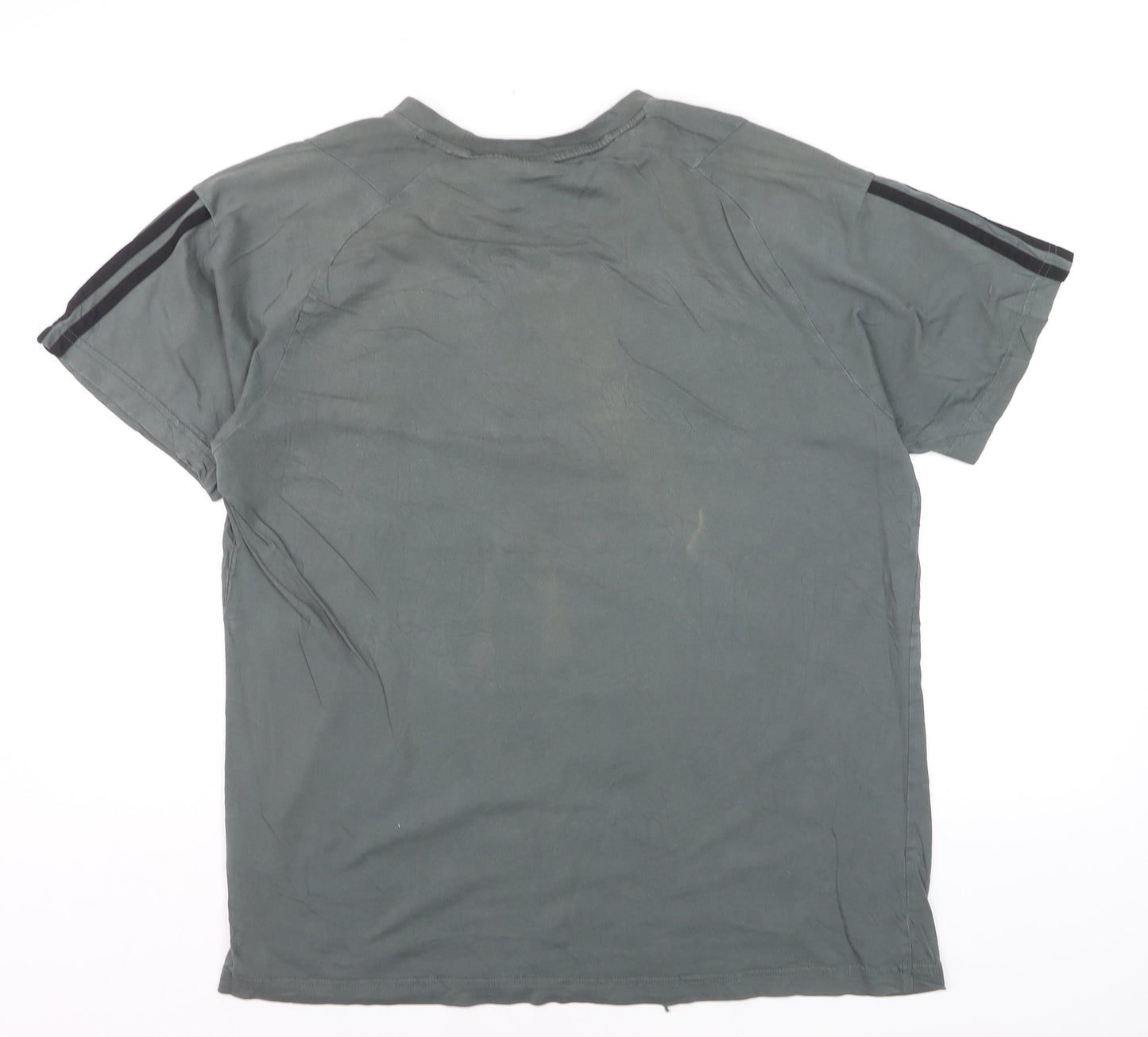 Adidas Men's Green Large Sports T-Shirt Short Sleeve Crew Neck