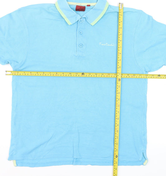 Pierre Cardin Men's Blue Cotton Polo Shirt Size M Classic Fit