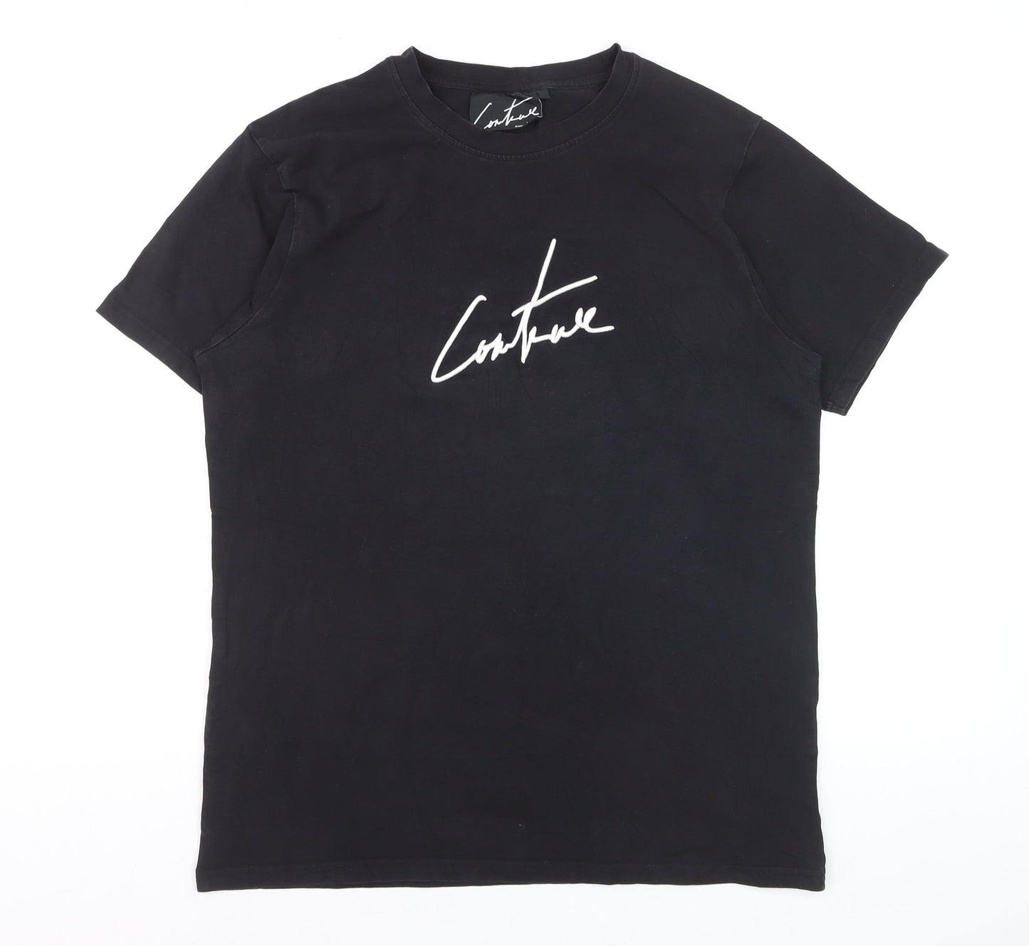 Couture Men's Black Logo Graphic T-Shirt Size L