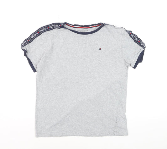 Tommy Hilfiger Men's Grey Medium Crew Neck Logo T-Shirt
