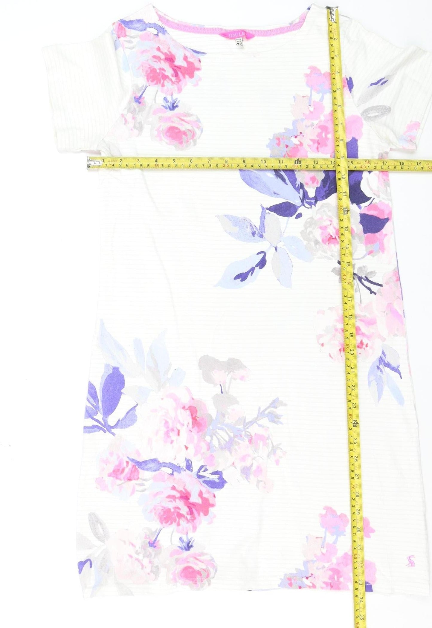 Joules Women's Multicoloured Floral Cotton T-Shirt Dress Size 12