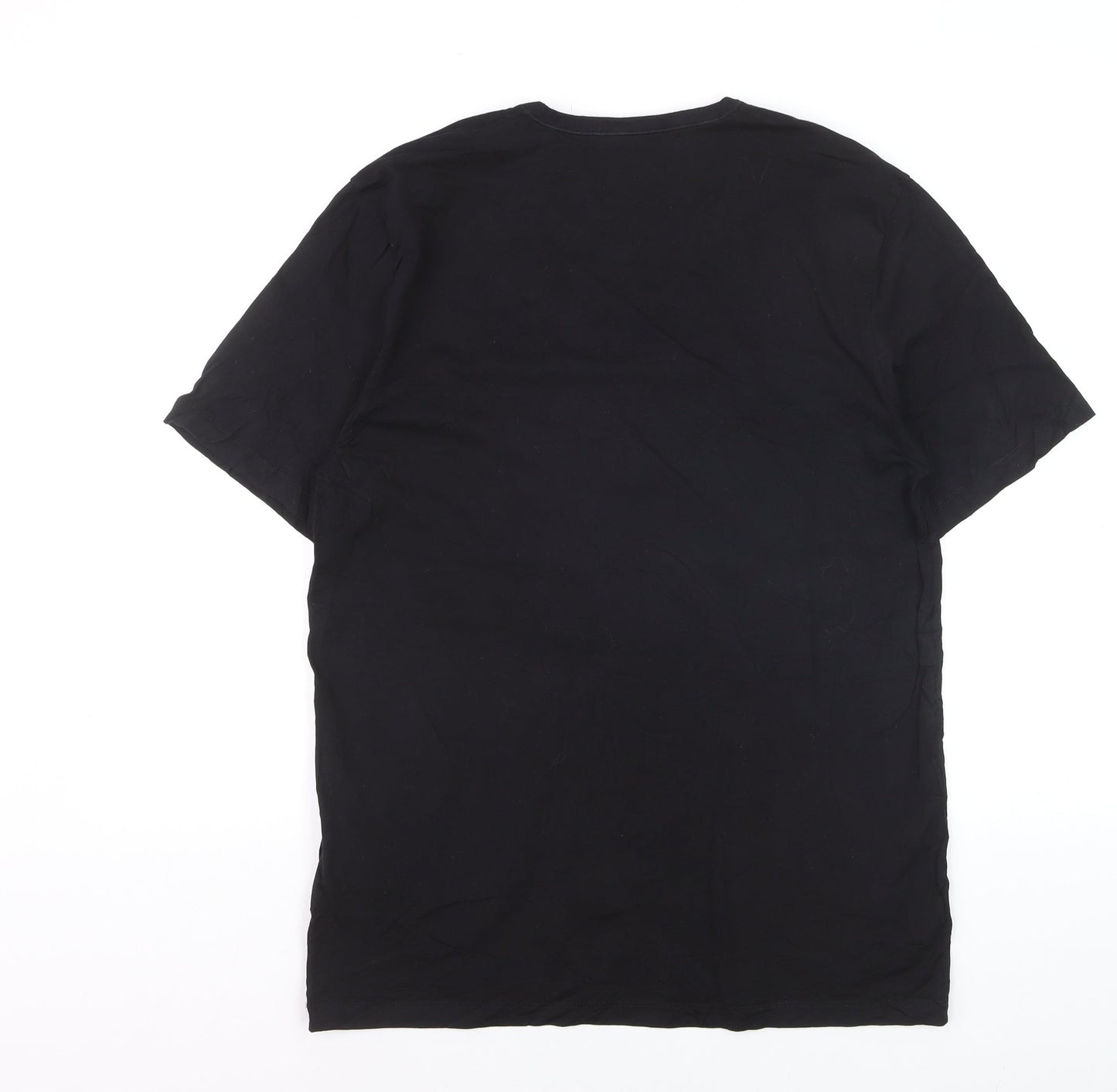 Hugo Boss Men's Black Cotton Crew Neck Regular Fit T-Shirt L