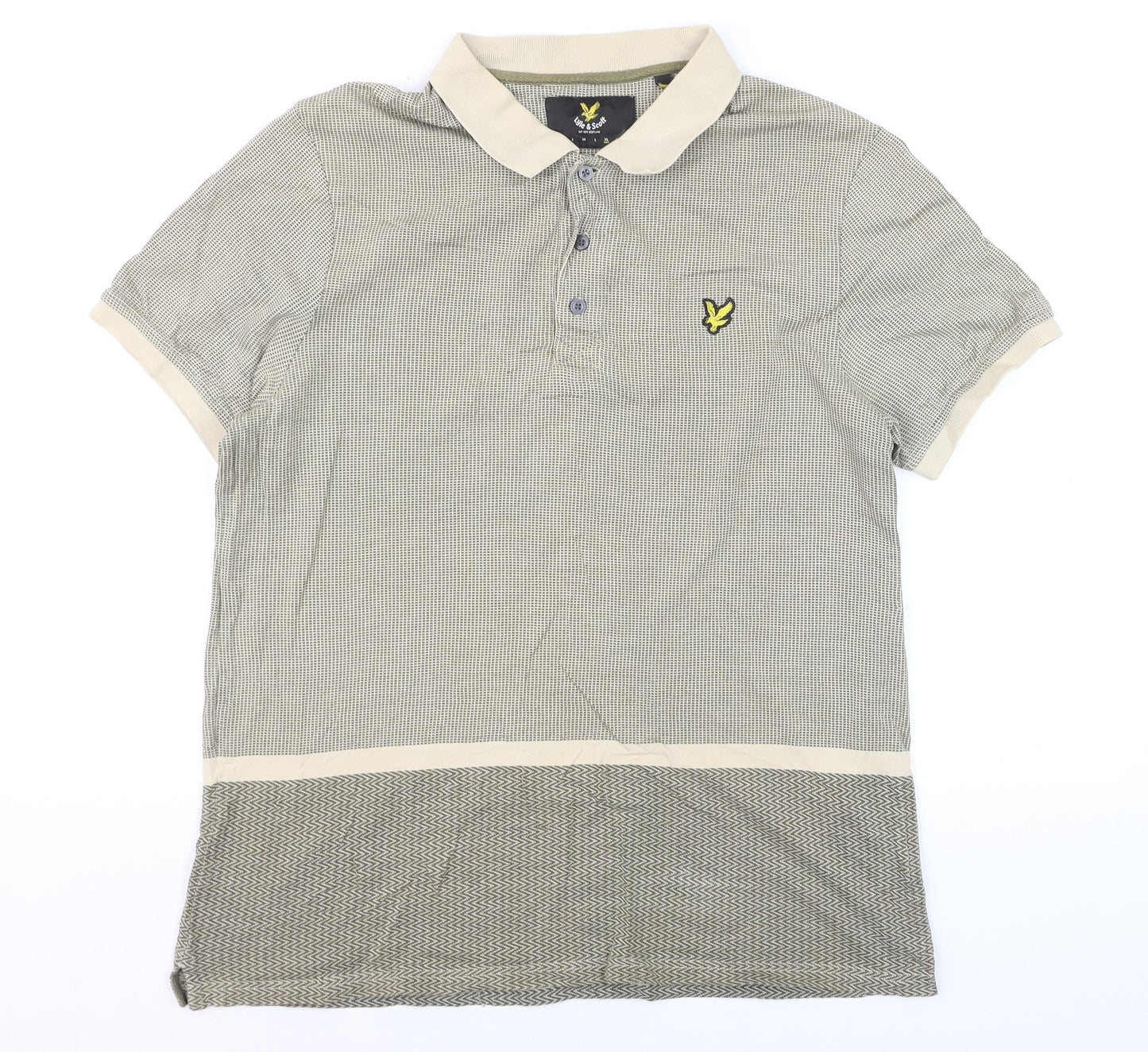Lyle & Scott Men’s Beige XL Cotton Short Sleeve Polo Shirt