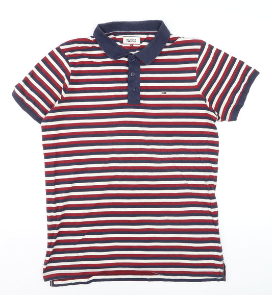 Hilfiger Denim Men's Multicoloured Striped Polo Shirt XL