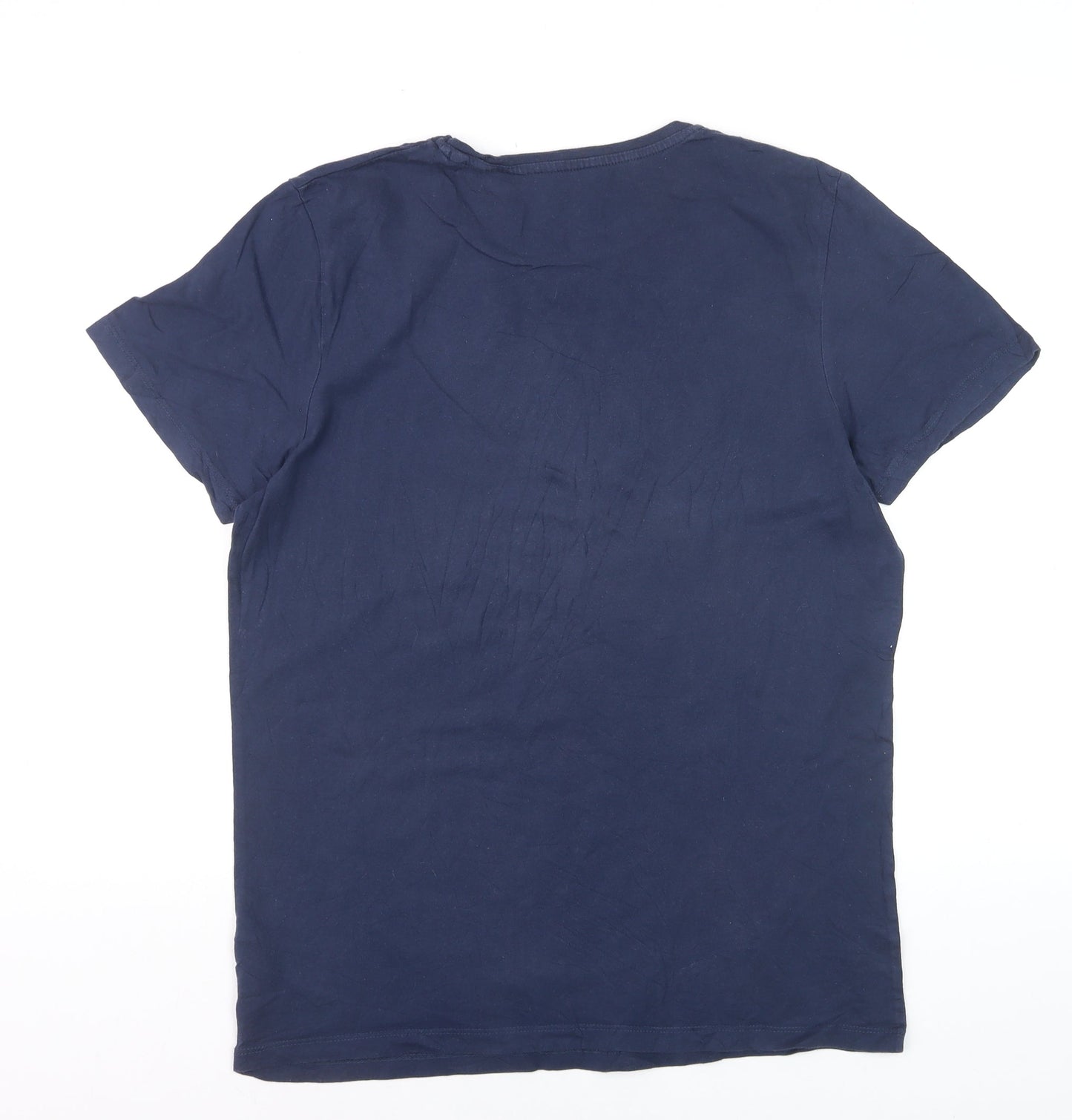Jack & Jones Men's Blue Graphic Print T-Shirt Size L