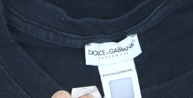 Dolce & Gabbana Men's Black Crew Neck Short Sleeve T-Shirt Size M
