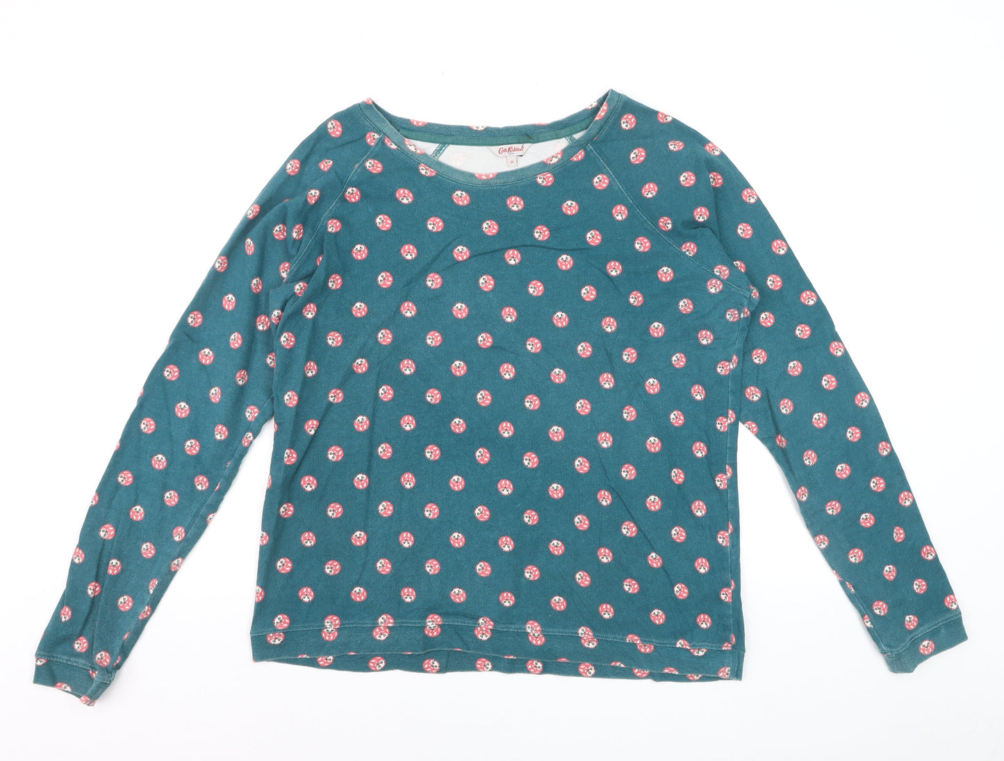 Cath Kidston Women's Blue Floral Long Sleeve Cotton T-Shirt Size M