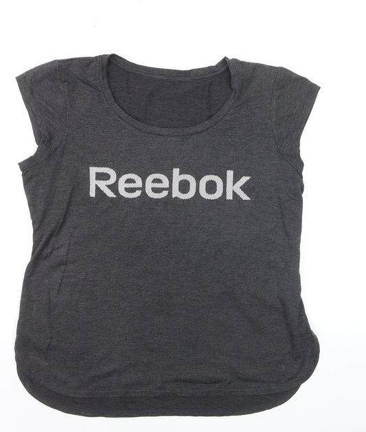 Reebok Womens Grey Short Sleeve Crew Neck T-Shirt Size L