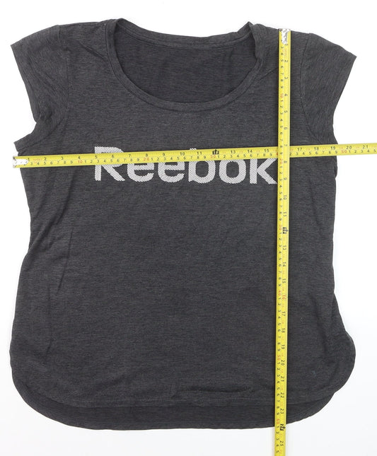Reebok Womens Grey Short Sleeve Crew Neck T-Shirt Size L