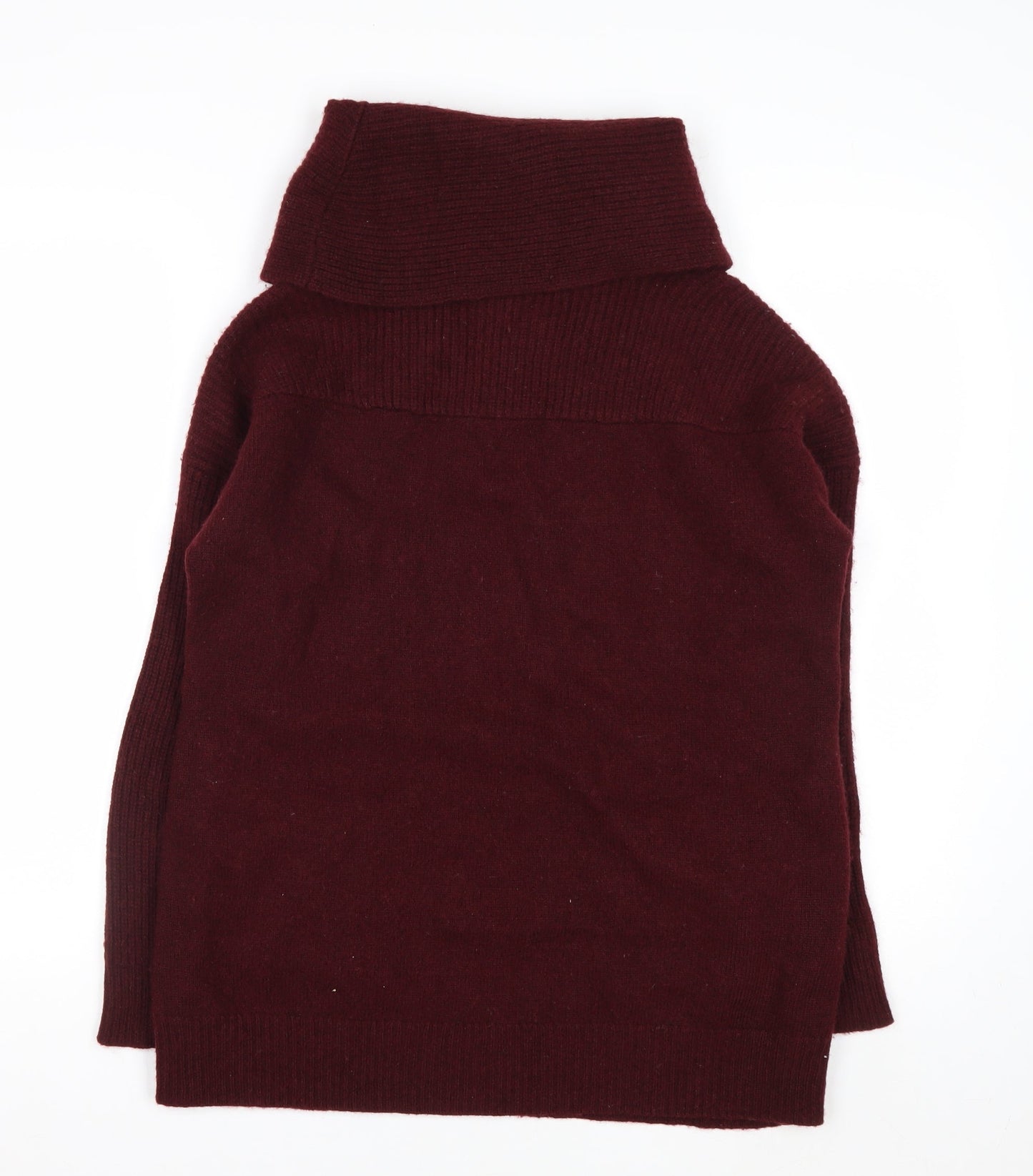 Tahari Womens Burgundy Wool Blend Roll Neck Long Sleeve Jumper M