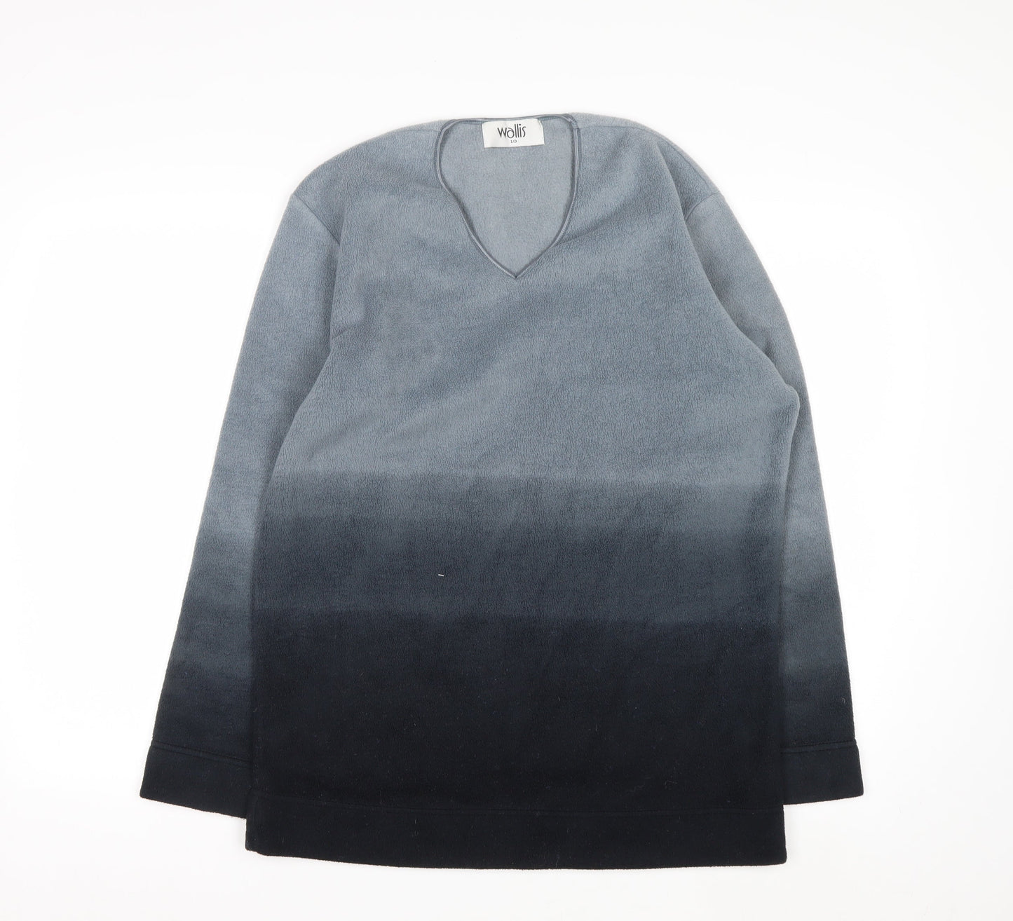 Wallis Women Grey Ombre Pullover Sweatshirt Size 10 Polyester