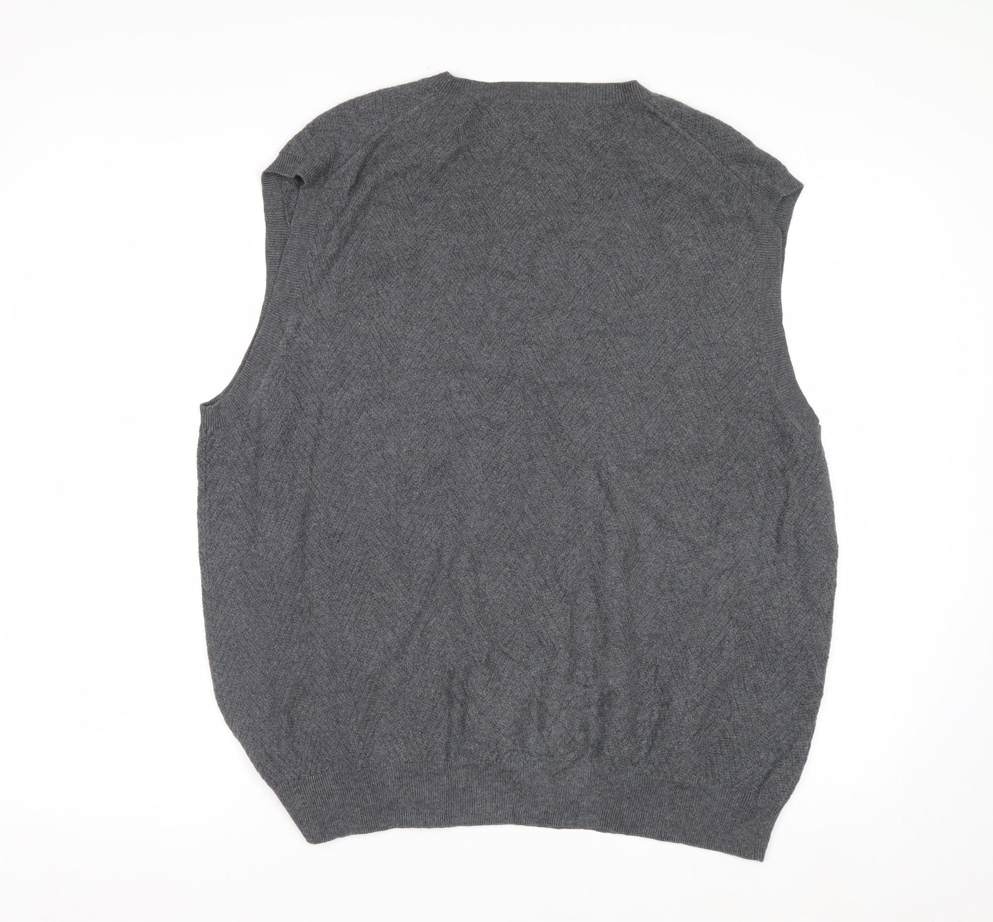 Tasso Elba Men's Grey Cotton V-Neck Sleeveless Vest XL